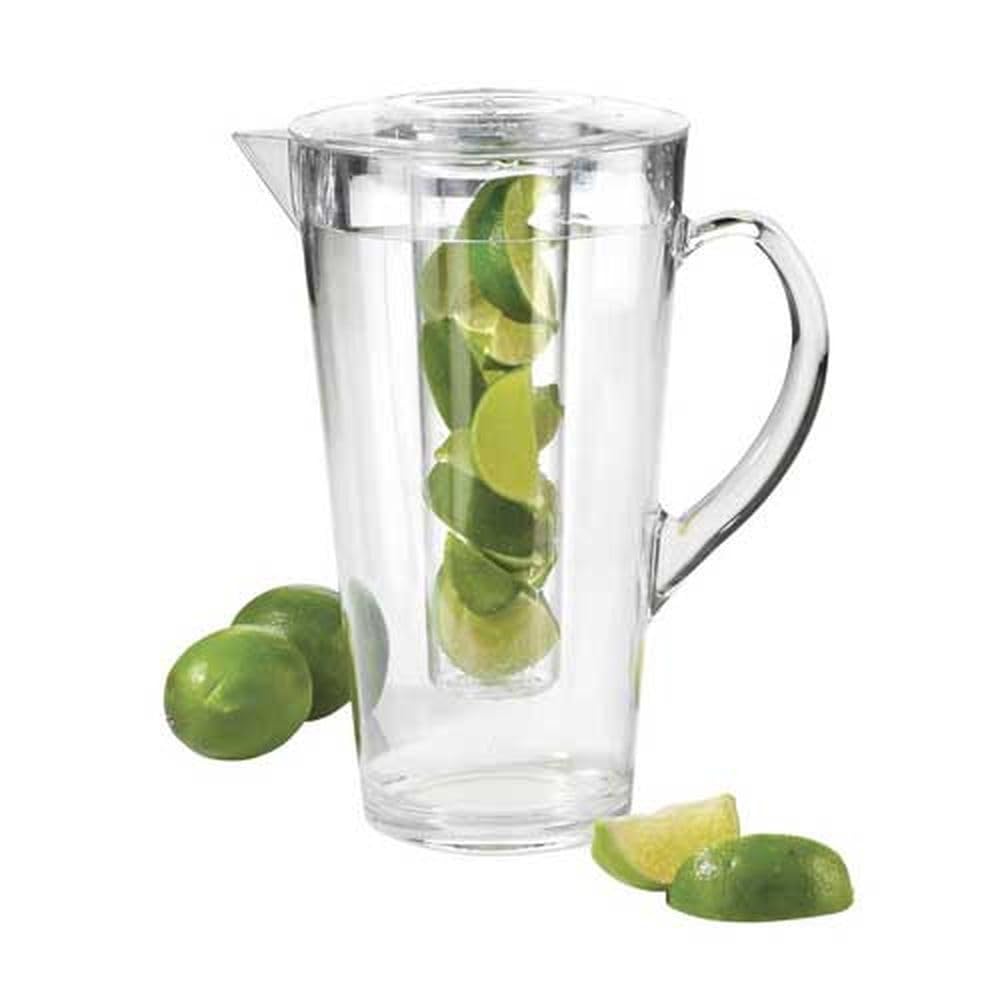 Cal Mil Polycarbonate Pitcher with Infusion Chamber by CAL-MIL – 67.6 Ounces, 2.0 liters, Polycarbonate (PC), Clear, Model 682-INFUSION