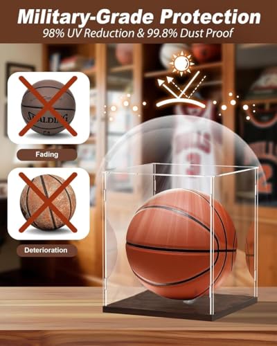 Image of 8 x 8 x 8 inch Clear Acrylic Display Case with 4mm Wooden Base - Self-Assemble Collectible Display Box for Action Figures, Toys, Memorabilia, and More