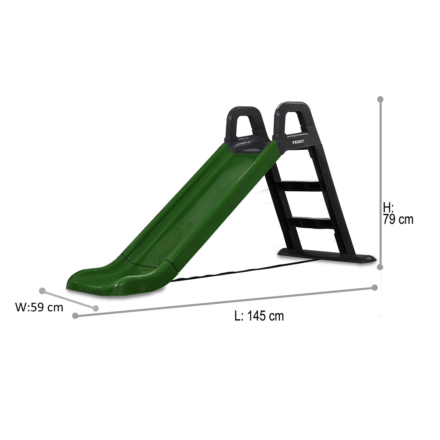 JAMARA 460354 - Tobogán Fendt - De plástico Resistente, caño Antideslizante para aterrizajes Suaves, escalones Anchos y Asas de Seguridad, Correa de estabilización, Color Verde