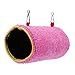 Parrot Nest Gabbia per Uccelli Calda e Morbida Pet Birds Bed Amaca di Peluche Antivento Grotta Sospesa Altalena Gabbie per Nidi Tenda Capanna Sospesa(L Pink)