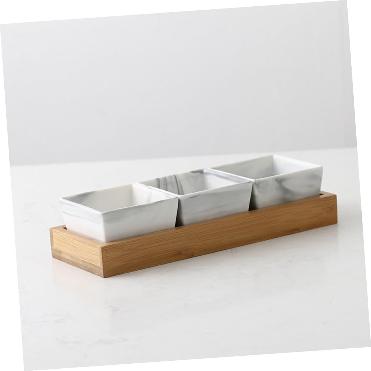 TOPBATHY Vassoio Snack in con Piatto Portafrutta Scomparti Grigio per Frutta Secca Dolci e Aperitivi e Feste
