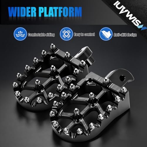 Image of Mini Bike Foot Pegs CNC for CT200U CT200U-EX BT200X CT100U Mega Moto Trail 100cc 212cc 196cc Black,Wider MX Style Footpegs Foot Rest