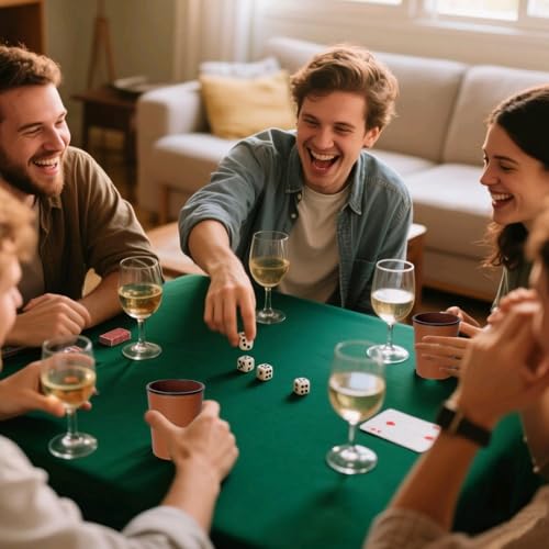 lakigoes Lot de 6 gobelets à dés, en cuir, avec 36 dés (16 mm), en polyuréthane, pour jeux de dés de bar – vue 7