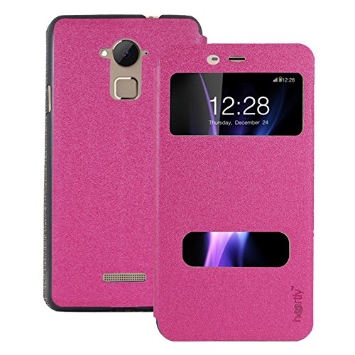 Image of Heartly GoldSand Sparkle Luxury PU Leather Window Flip Stand Back Case Cover for Coolpad Note 3 / Coolpad Note 3 Plus - Cute Pink