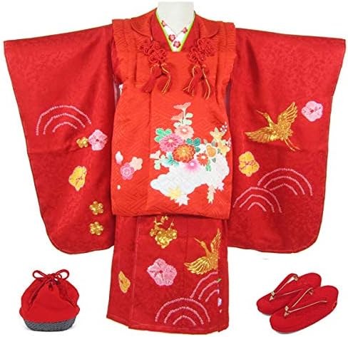 豪華9点フルセット】七五三 着物 3歳 女の子 被布セット 華やかA C(rg)|