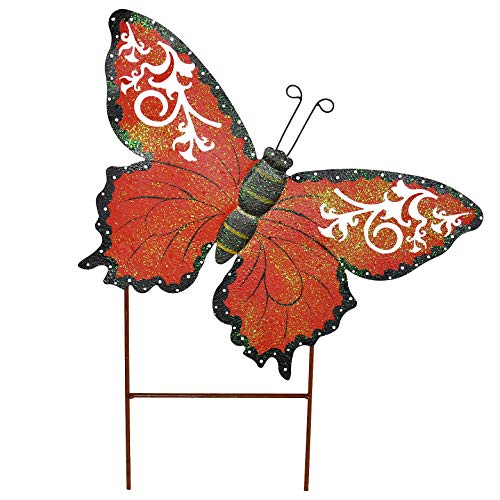 Eview Metal Butterfly Garden Stakes Spring Decorative Yard Signs