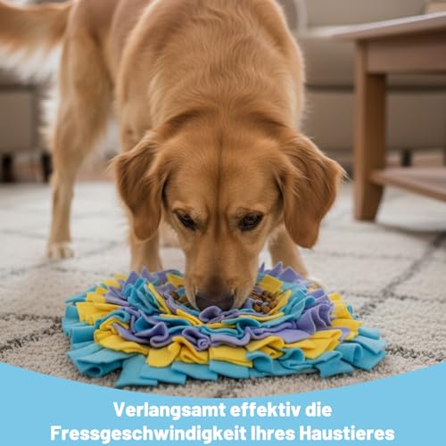 ZocRjvN Schnüffelmatte Hund, Schnüffelteppich Hund Für Kleine Und Mittelgroße Hunde, Spielzeug Zur Geruchsschulung Und Stressabbau, Ideal Für Reisen Und Zuhause, In Seeblau