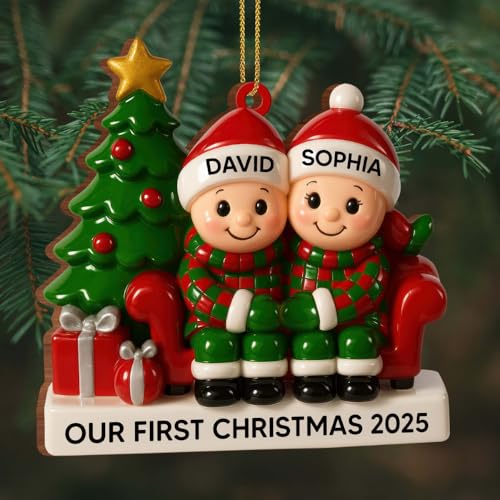 Personalized 1st Christmas Couple Ornament – Custom Wooden Keepsake for Newlyweds 2025 - Image 7