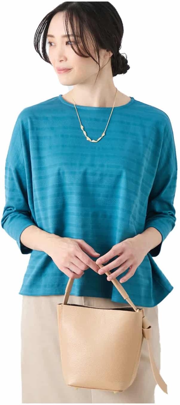 ヨーコチャン yokochan ノースリーブフリルトリムブラウス ネイビー 36