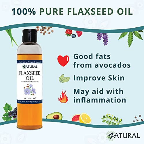 Zatural OP-JQ03-D92F Flaxseed Oil Organically Grown 100% Pure Flax Seeds Cold Pressed Vegan Omega Fatty Acids 16Oz thumb #5