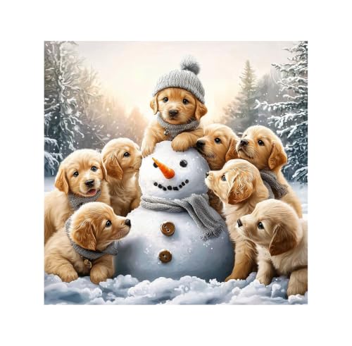 Image of QENSPE Diamond Art Kits for Adults, Puppy Diamond Painting Kits 30x30cm