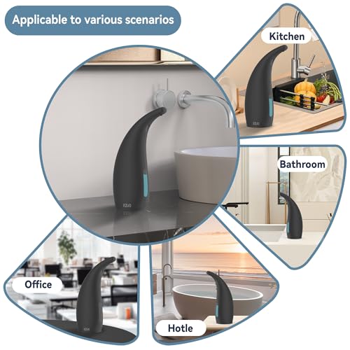 Image of Automatic Soap Dispenser, 10oz /300ml for Bathroom & Kitchen | 4-Level Adjustable Touchless Hand Soap Dispenser ,Battery Operated Electric Dispenser, Plastic Material Soap Holder (Black)