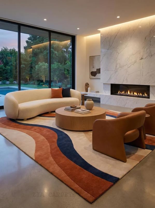 Image of zia carpets Hand Tufted Woollen Modern Collection Bedroom & Living Room Carpet Size 4 x 6 feet