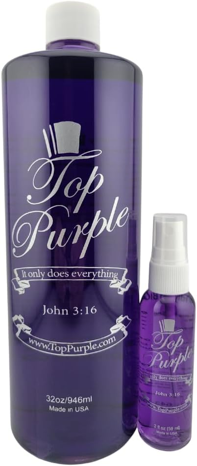Top Purple Jewelry and More Cleaner 32 Ounce Refill & 2 Ounce Spray Bottle