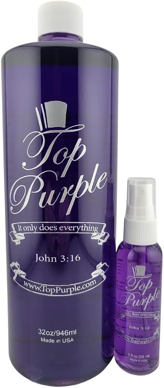Top Purple Jewelry and More Cleaner 32 Ounce Refill & 2 Ounce Spray Bottle