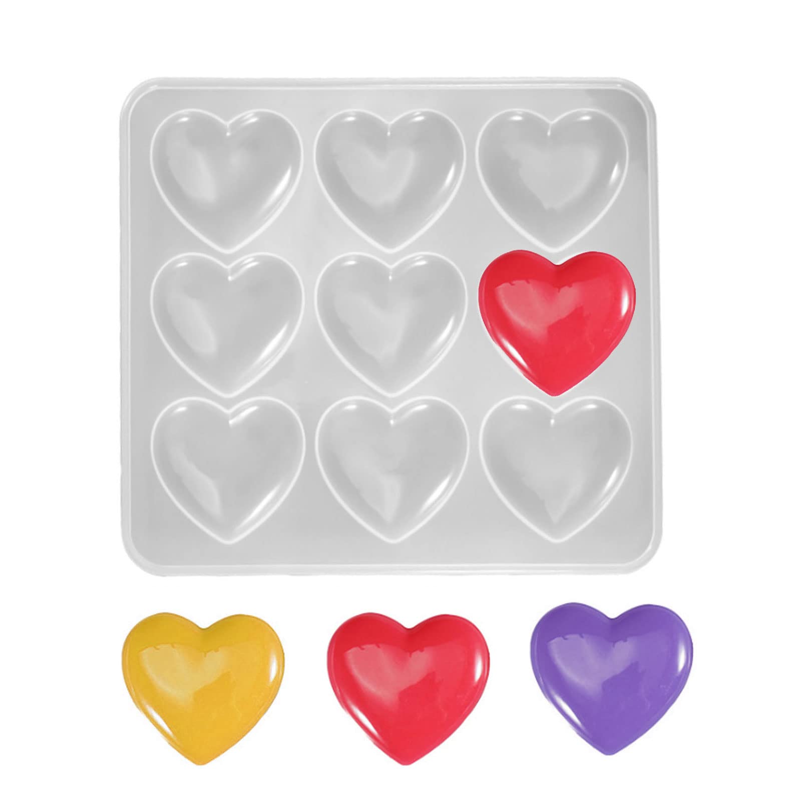 Stampo In Silicone A Forma Di Cuore Per Resina - 6 Pezzi, Per Portachiavi, Ciondoli E Craft - Foto 11
