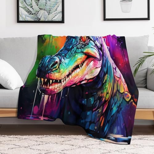Couverture moelleuse crocodile en polaire douce flannel, cadeau idéal - 3