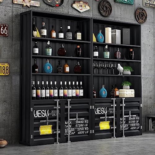 ZZJWMJGC Bücherregale Retro-Container Industrieller Wind Kommerzieller Bodenvitrine Weinregal Rack Mehrschichtige Vitrine Regal Wohnkultur Möbel 8 ZZJWMJGC Bücherregale Retro-Container Industrieller Wind Kommerzieller Bodenvitrine Weinregal Rack Mehrschichtige Vitrine Regal Wohnkultur Möbel
