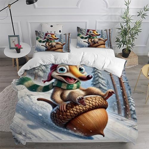 Housse de couette double écureuils de ski en microfibre 200x200 - 6