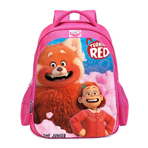 ZUOLAER Mochilas Escolares Rosa Roja para Niñas Turning Red Linda Mochila Infantil para Estudiantes de Escuela Primaria con Estampado de Anime S M L 3 Tamaños Cover