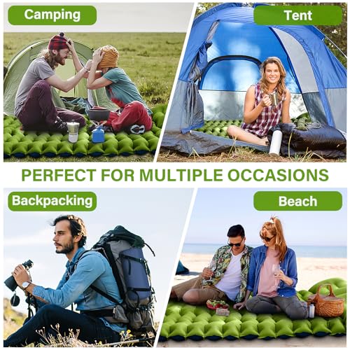 Yuzonc GREEN-DOUBLE-1 Sleeping Pad - Self Inflating 4 Inch Extra-Thick thumb #6