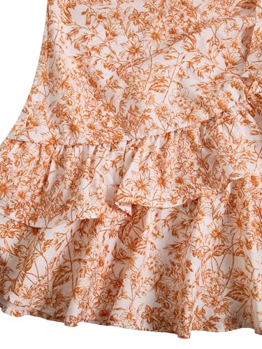 Image of Floerns Women's Floral Halter Ruffle Tiered Cute Summer Mini Dress Milkmaid Vacation Sundress