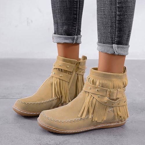 Botines cómodos de mujer con cremallera lateral para evitar el cansancio 2