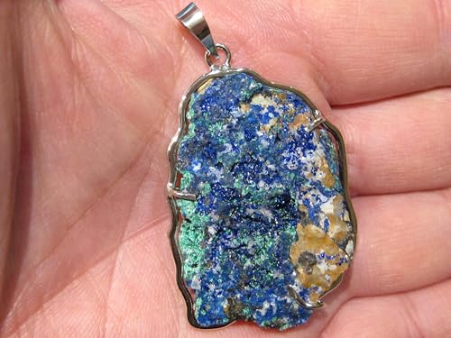 Pendentif azurite malachite argent contre la monotonie des bijoux - 4