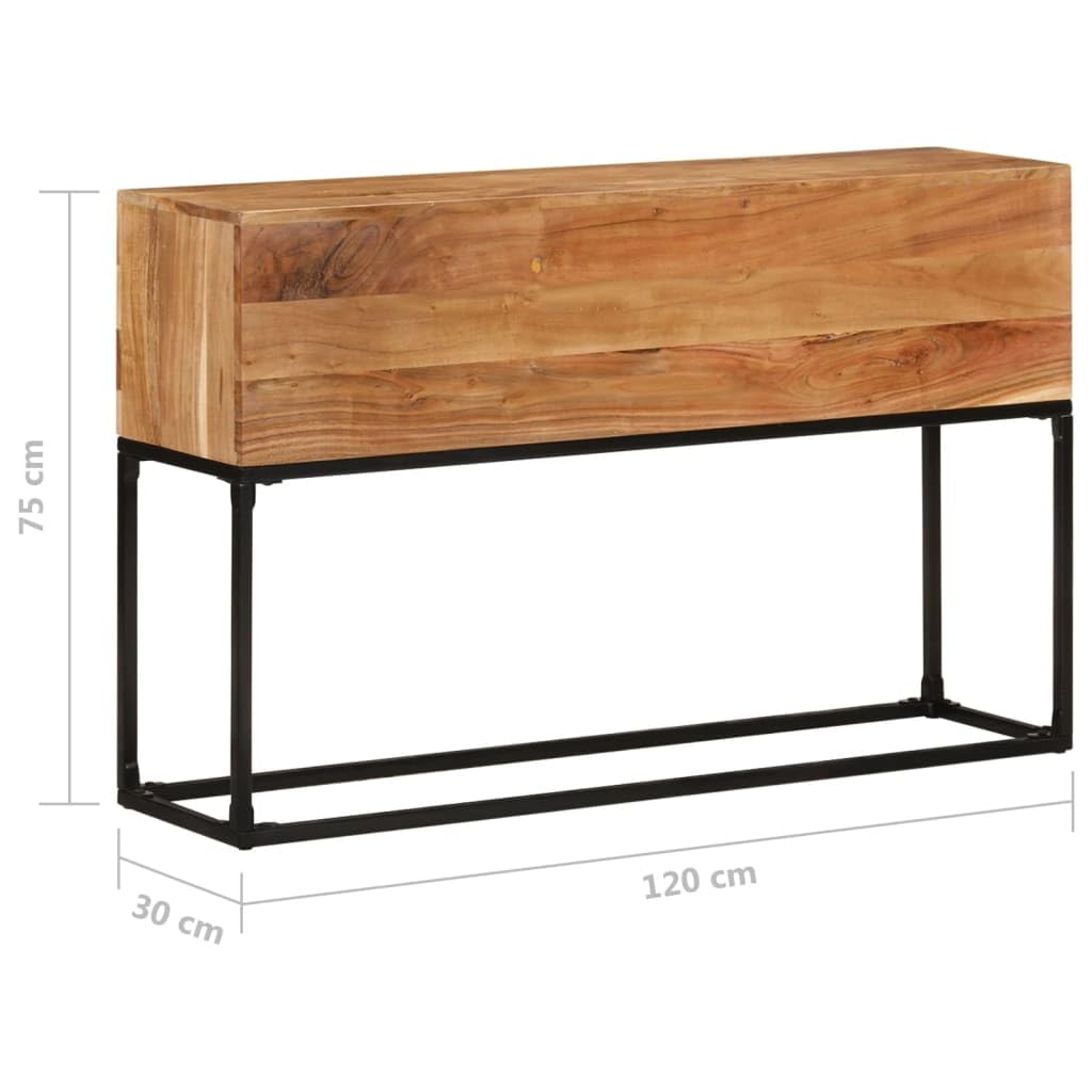 vidaXL Stolik konsolowy, 120 x 30 x 75 cm, lite drewno akacjowe, drewniana konsola, stół, stół do holu, drewniane konsole, stoły, stołu do holu