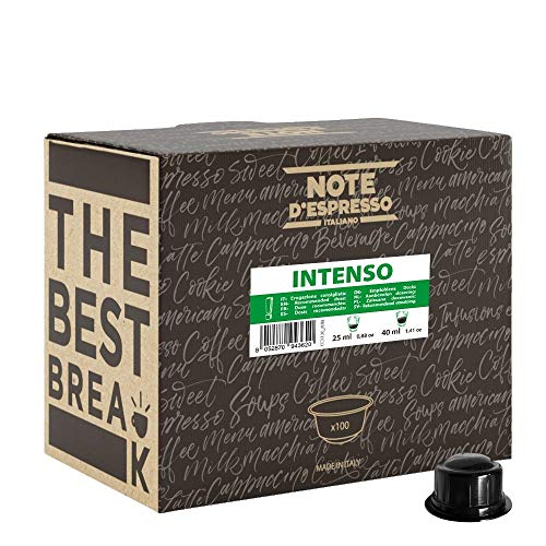 Note d'Espresso - Cápsulas de café para las cafeteras Caffitaly, Intenso, 6,8 g (caja de 100 unidades)