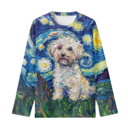 Image of WELLFLYHOM Long Sleeve T-Shirt for Boys Girls 3-16 Years Old Tee Tops Crewneck Pullover Shirts Fall Outfits