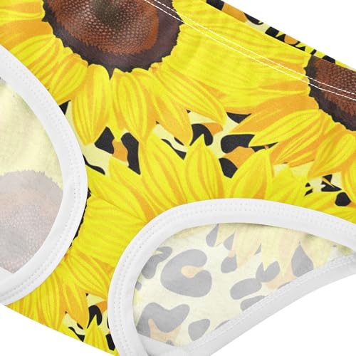 Bright Sunflowers Black Leopard Girls Underwear Toddler 2t Cotton Cute Panties Girl Durable Briefs Kids Undies4
