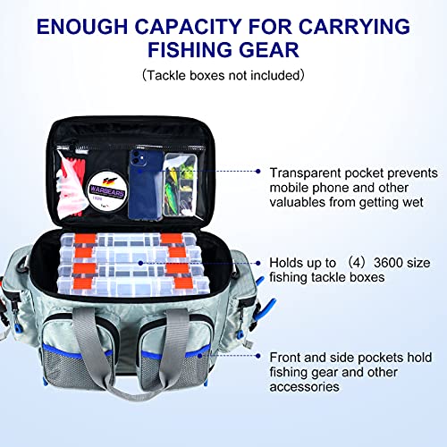 Obemisk Tackle Bag, Water-Resistant Fishing Storage Bag With Non-Slip Base And Padded Shoulder Strap, Large Outdoor Fishing Bag Suitable For 3600 3700 Tackle Box #TOP3