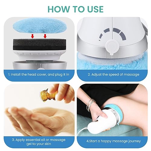 Image of HANNEA Full Body Electric Massager Stepless Vibration 6 Soft Cloth Covers