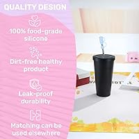 Vista 3 de Stanley Cup - 5 fundas de paja para Stanley Cup de silicona adecuadas para popotes reutilizables, cubierta de popote Stanley de colores variables