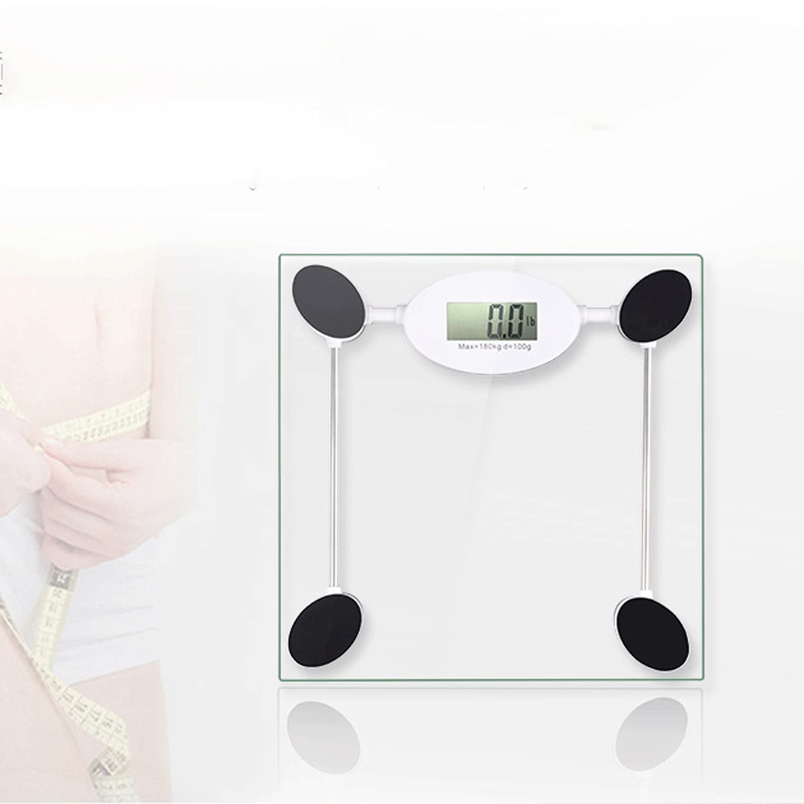 JINGYAN Básculas digitales Escala digital para el peso corporal, baño de precisión que pesa la báscula, tecnología pisotación, alta capacidad, pantalla grande