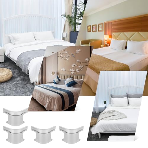 4 Pcs Bed Sheet Holder with Lock Strips, Bedsheet Locks Clips, Removable Heavy Duty Fitted Sheet Locks Corner Fasteners Holders Fixing Straps to Keep Bedding Mattress Blankets Firm & Tight(White) - Image 6