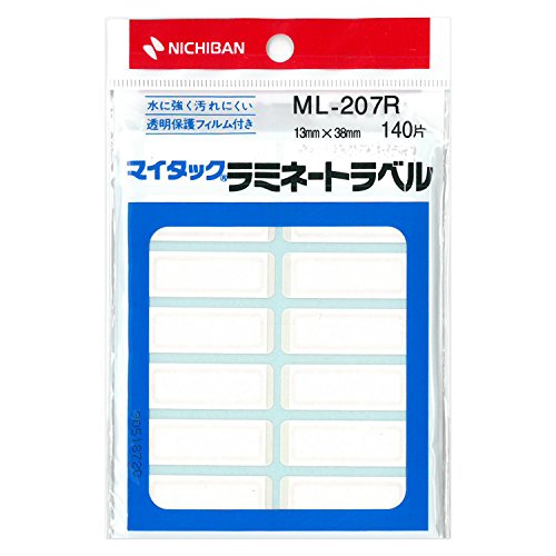 Nichiban ML207R-10P My Tac Label Paper, Laminate, 0.5 x 1.5 inches (13 x 38 mm), 10 Pieces, Red