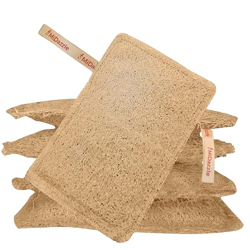 Image of Midazzle 100% Natural Body Scrubber Loofah for Bathing (Rectangle) (Pack of 5)