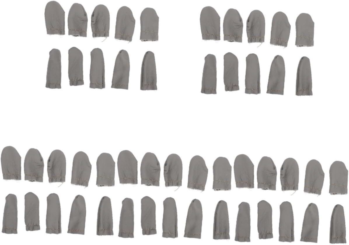 Lurrose 50pcs Leather Thimble Finger Sleeve Needle Felting Thumb Cover Cross Protector Design for Safe Crafting Sewing Thumb Index Finger Covers