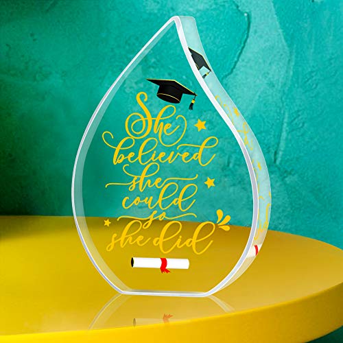SICOHOME Graduartion Gift For Her,4" Christmas Keepsake Gift,She Believe,She Could,So She Did,Congratulations Graduate Graduation Gift for High School College Graduates Women Girls Daughters