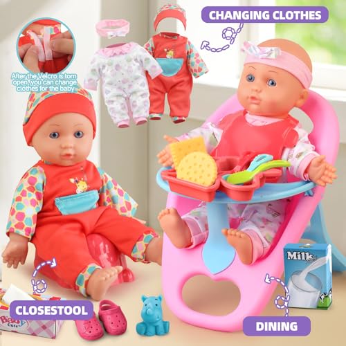 image for YIYBM Baby Doll Stroller Set Toys for Girls Toddlers 3-5 4-6 Gifts,Bab