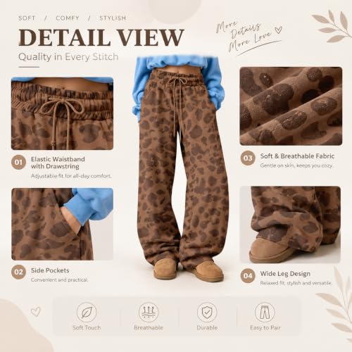 Leopard Print Sweatpants Women 2026 Fall Barrel Cheetah Print Sweatpants - image 5