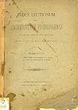  INDEX LECTIONUM QUAE IN UNIVERSITATE FRIBURGENSI PER MENSES AESTIVOS ANNI MDCCCXCII INDE A DIE III. MAII HABEBUNTUR, LA PORTE DE SAINTE-SABINE A ROME