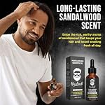 Sandalwood Rosemary Natural Beard Oil for Men, 2-In-1 Beard Softener with Biotin, Jojoba Oil, Almond Oil Castor Oil With 11 Natural Beard Oils, for Scalp, Hair & Beard -1oz. - Image 2