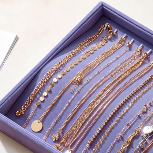Image of Large Velvet Jewelry Tray Display Drawer Inserts 2 Pack