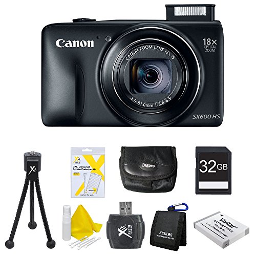 Image of Canon PowerShot SX280 HS 12.1 MP CMOS Digital Camera with 20x Image Stabilized Zoom 25mm Wide-Angle Lens and 1080p Full-HD Video (Black) Super Bundle- Includes camera, 16 GB SDHC Memory Card, BP-6L Battery Pack, Carrying Case, SD USB Card Reader