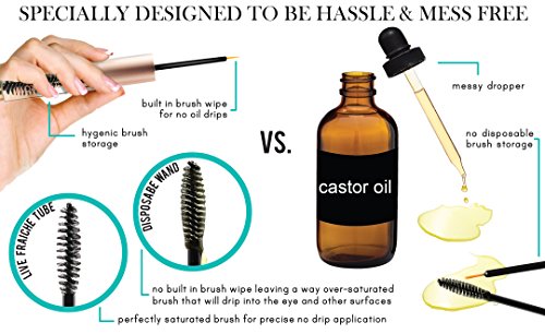 USDA-Organic-Castor-Oil-for-Eyelashes-and-Eyebrows-Cold-Pressed-Castor-Oil-Eyelash-Growth-Serum-with-Mascara-Tube-Caster-Oil-Eyebrow-Growth-Serum-Best-Seller-Eyelash-Conditioner-Lash-Boost-Serum USDA Organic Castor Oil Lash Serum - Premium All Natural Cold Pressed Castor Oil Eyelash Growth Serum with Mascara Tube - Eyelash Treatment and Conditioner - For Thicker and Fuller Lashes