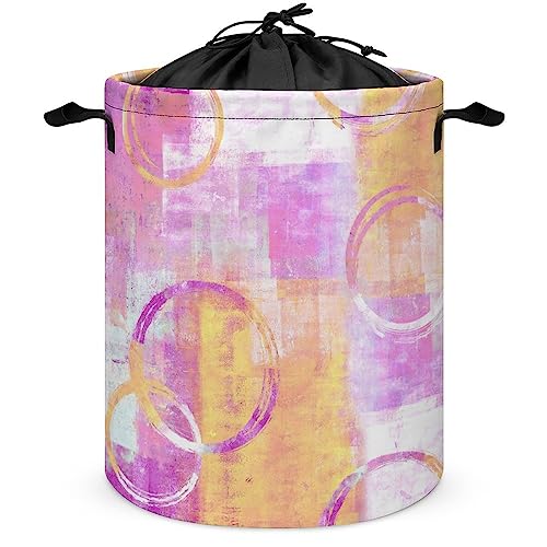Color Modern Foldable Waterproof Laundry Basket Abstract Art Painting Cool Watercolor Geometric Graffiti Tie Dye for Blanket Toys Dirty Clothes in Living Room Bathroom Bedroom One Size