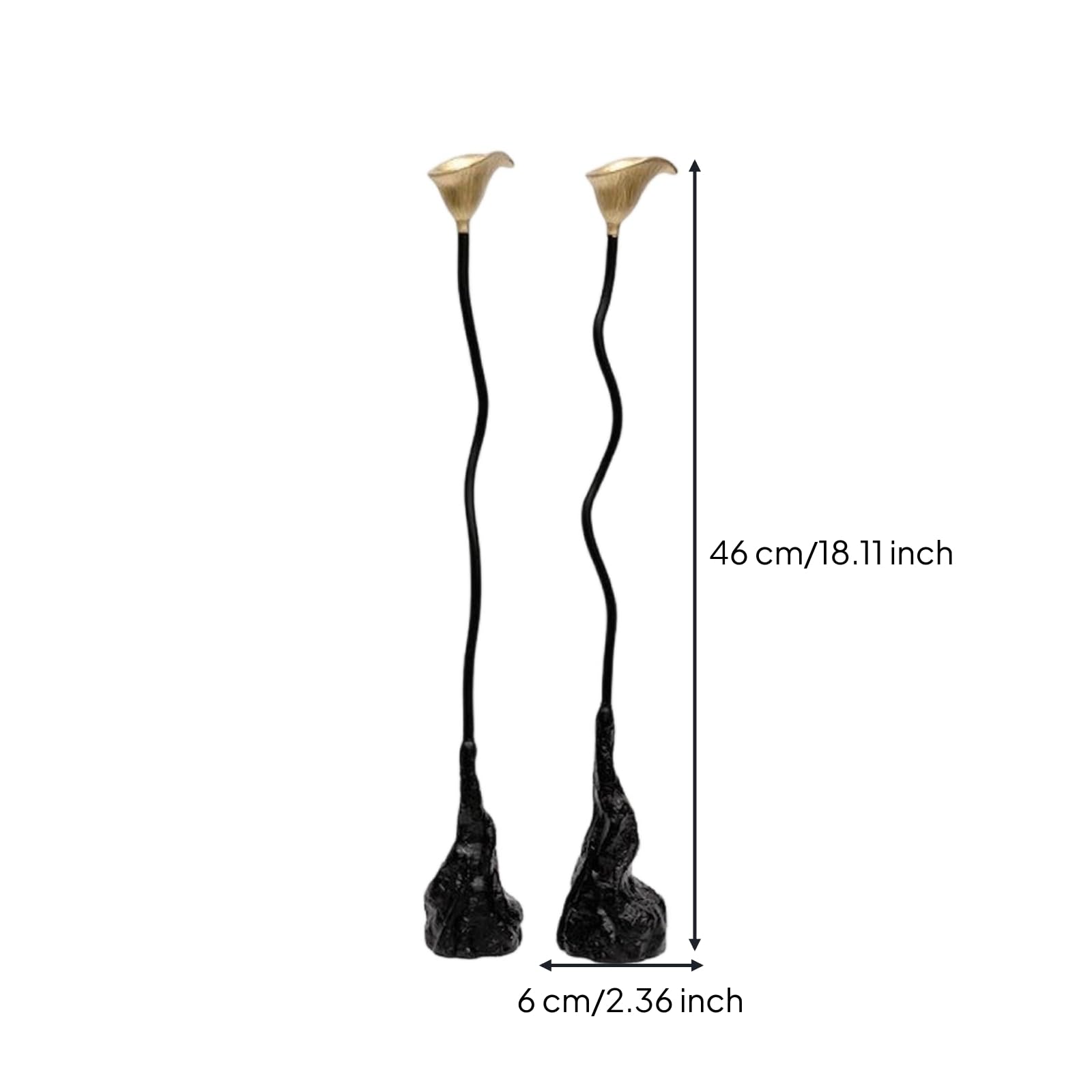 rockible 2 Pièces Chandelier avec Tige Ondulée Design Bougeoir sur Tige Décoration pour Bureau